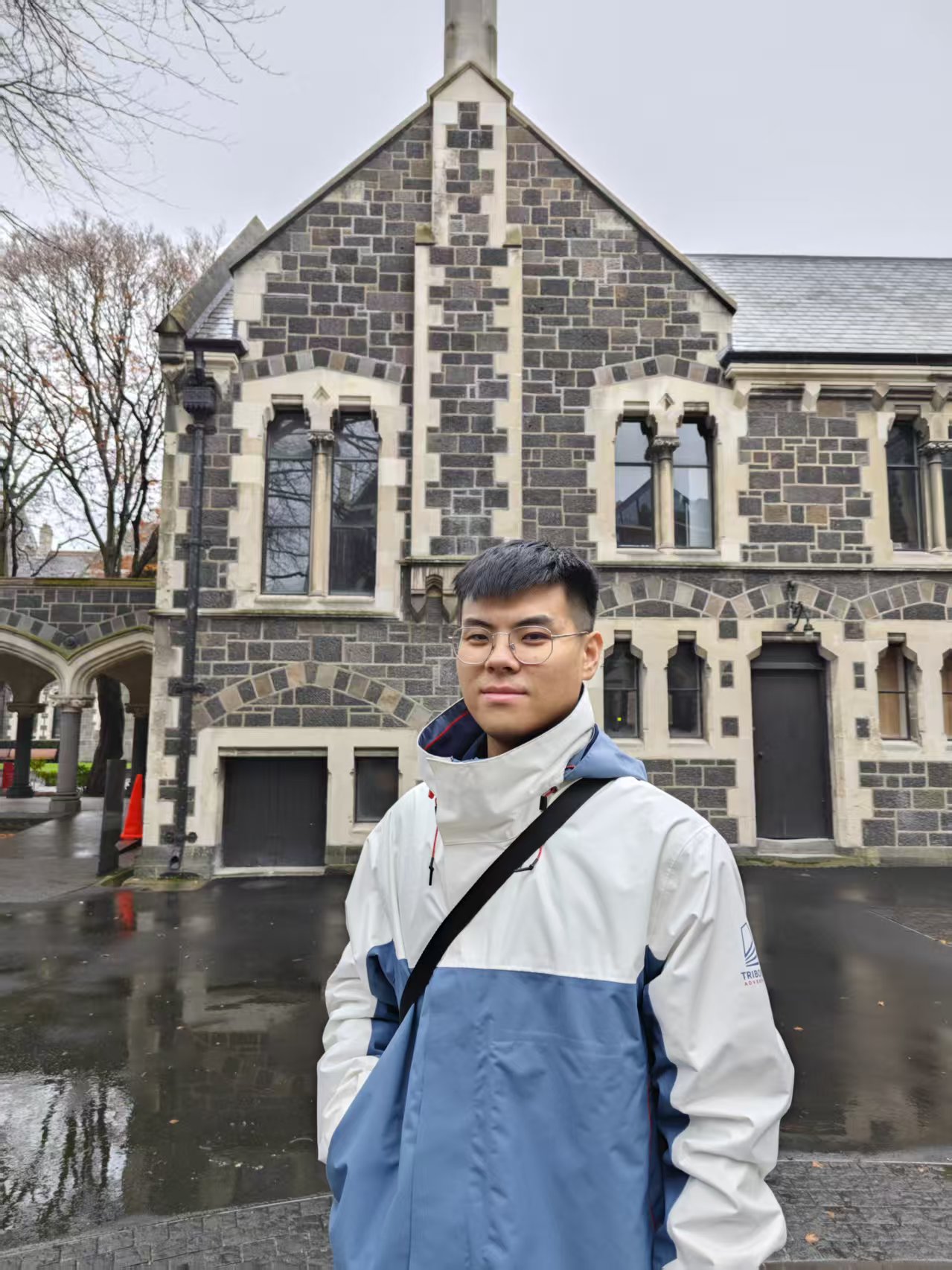 In New-Zealand with his wife.